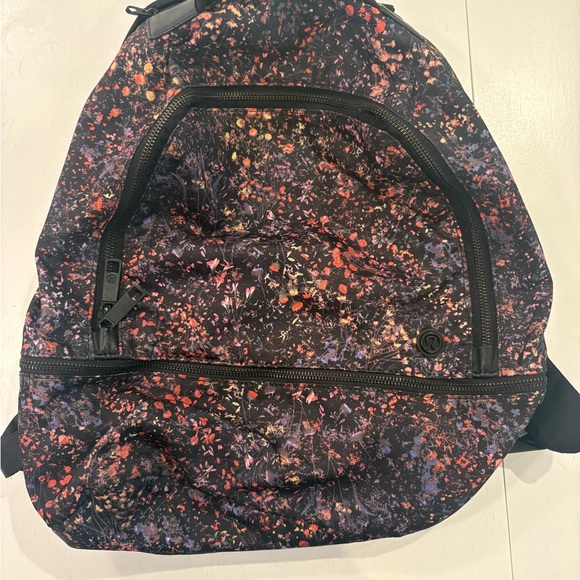 lululemon athletica Floral Backpack - Black and Red - Picture 1 of 5